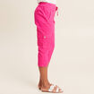 Pantacourt droit poches côtés rose fushia femme