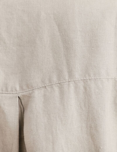 Blouse courte 100% lin vert clair femme