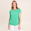 T-shirt droit col rond manches courtes vert menthe femme