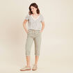 T-shirt manches courtes vert kaki femme