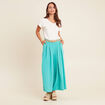 Pantalon jupe-culotte large vert turquoise femme