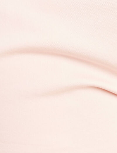 Pantalon coupe chino taille bascul&eacute;e rose poudr&eacute;e femme