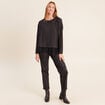Pantalon enduit noir femme