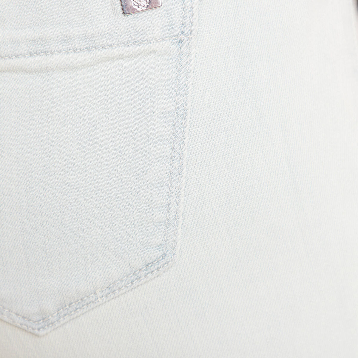 Pantacourt coupe mom denim bleach femme
