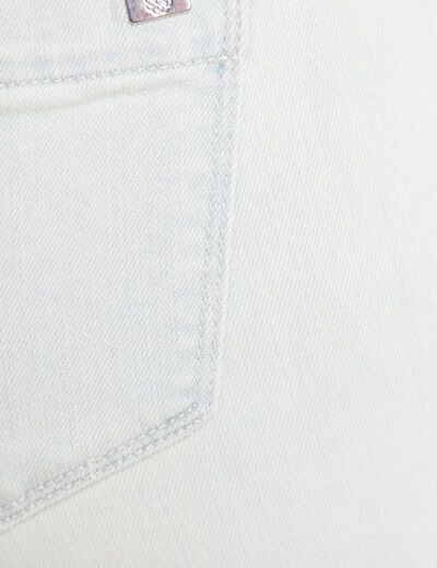 Pantacourt coupe mom denim bleach femme