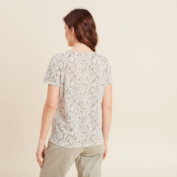T-shirt manches courtes vert kaki femme