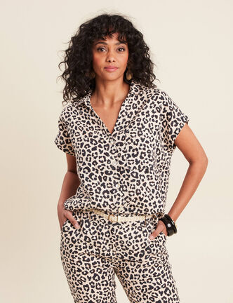 Chemise sans manches sable femme