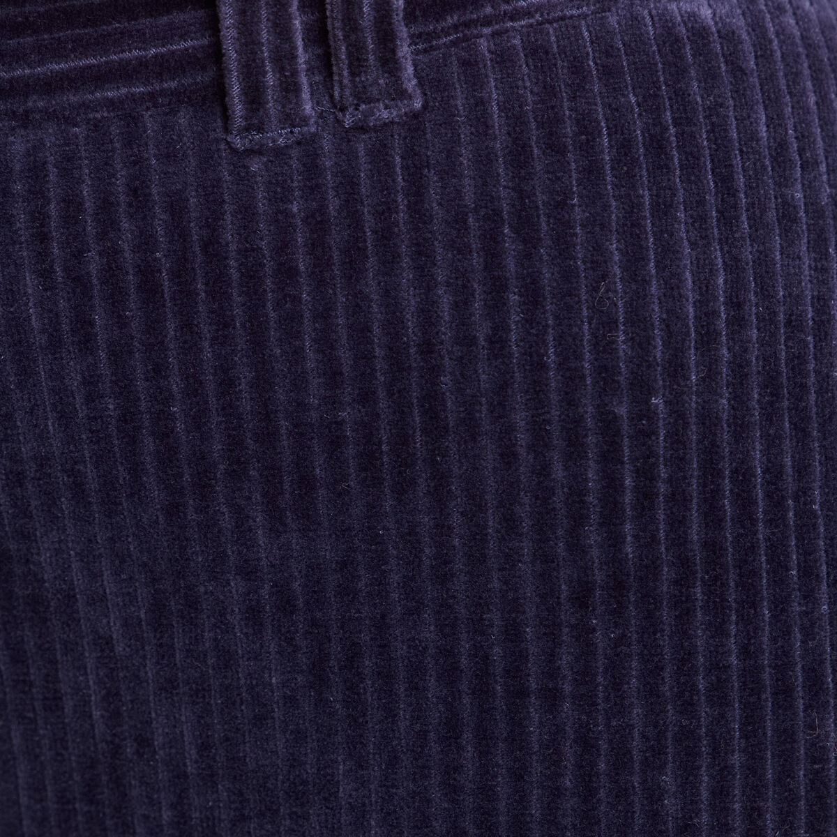 Pantalon en velours bleu marine femme