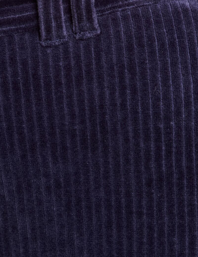 Pantalon en velours bleu marine femme