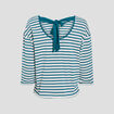 T-shirt manches 3/4 vert canard femme