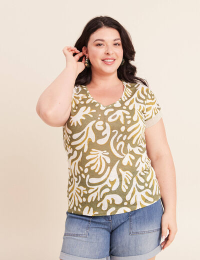 T-shirt manches courtes vert femme