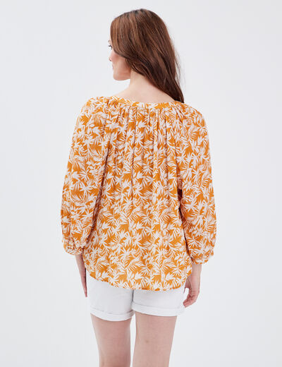 Blouse manches 3/4 jaune femme