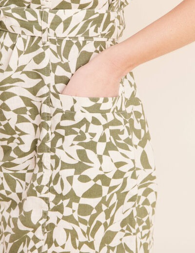 Robe droite zipp&eacute;e vert kaki femme