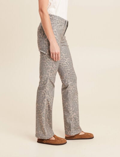 Pantalon bootcut réversible vert olive femme