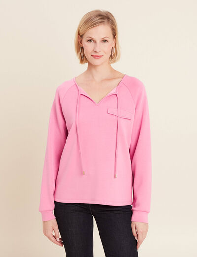 Sweat manches longues rose femme