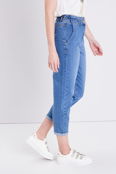 Jean slouchy 7/8ème denim stone femme