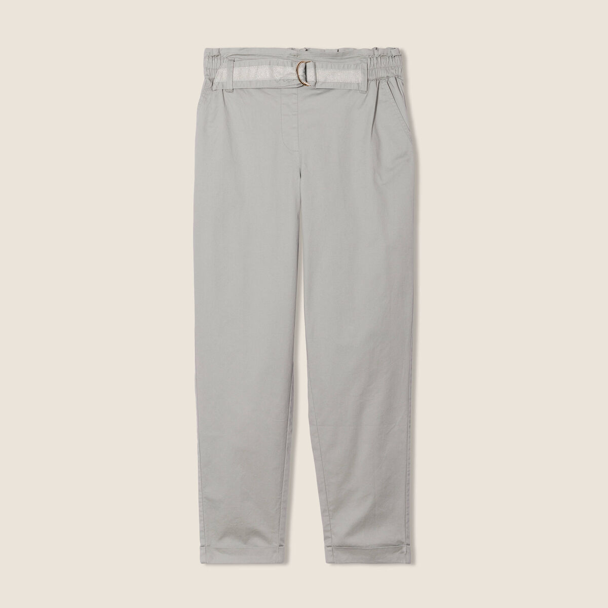 Pantalon chino 7/8ème vert clair femme