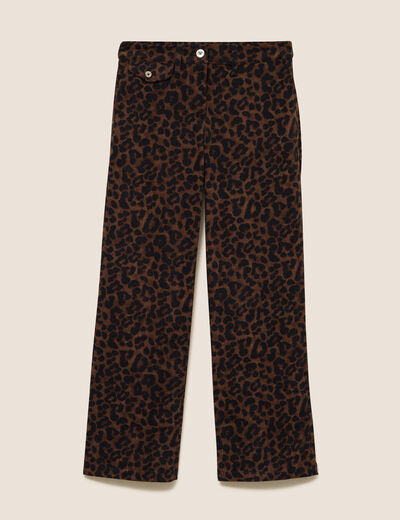 Pantalon taille haute marron femme
