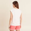 T-shirt sans manches ecru femme