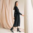 Robe longue &eacute;vas&eacute;e 2 en 1 noir femme