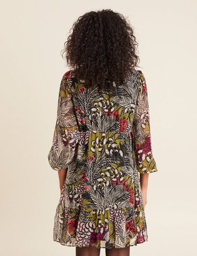 Robe évasée fluide vert femme