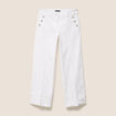 Jean coupe large 7/8&egrave;me blanc femme