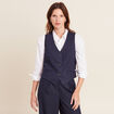 Gilet barman sans manches bleu fonc&eacute; femme