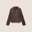 Veste cintr&eacute;e marron fonc&eacute; femme