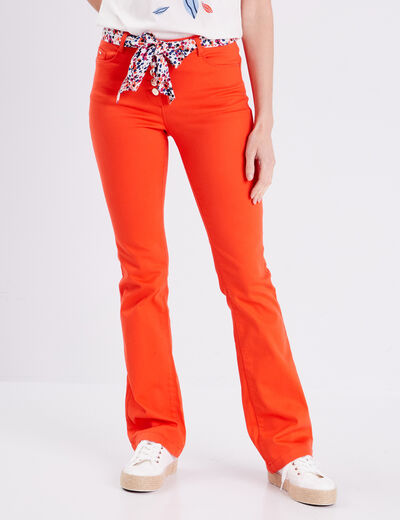 Jean bootcut orange femme