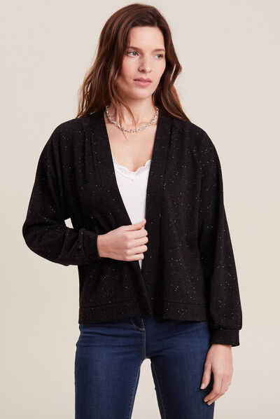 Gilet manches longues noir femme