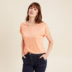 T-shirt manches courtes rose saumon femme