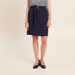 Jupe droite ceinturée bleu foncé femme