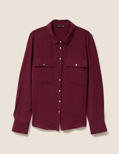 Chemise manches longues bordeaux femme