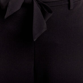 Pantalon large ceinturé noir femme