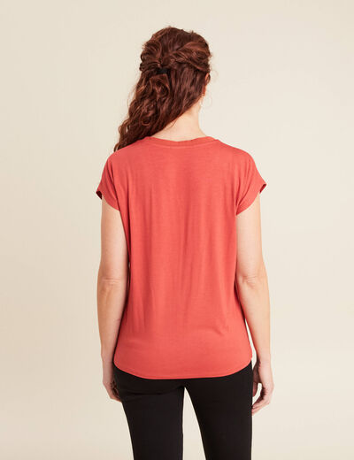 T-shirt manches courtes vieux rose femme
