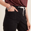 Pantalon coupe droite à coulisse noir femme