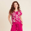 T-shirt manches courtes rose fushia femme