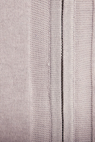 Gilet manches longues à capuche gris clair femme