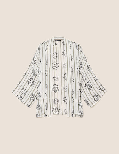 Kimono avec poches vert clair femme