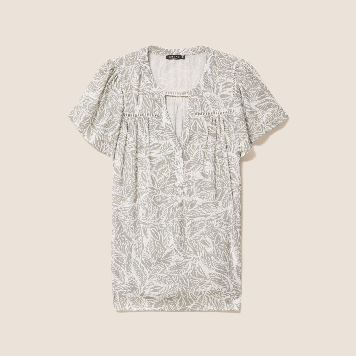Blouse manches courtes gris femme