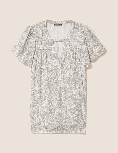 Blouse manches courtes gris femme