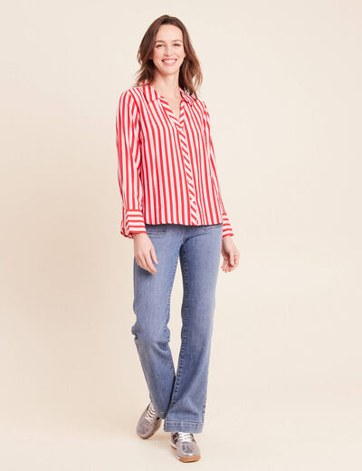 Jean coupe bootcut taille haute denim double stone femme