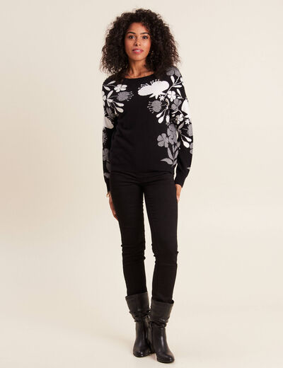 Pull manches longues blanc femme