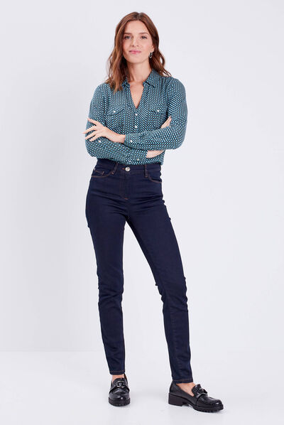 Chemise manches longues noir femme