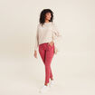 Pantalon ajusté rouge foncé femme