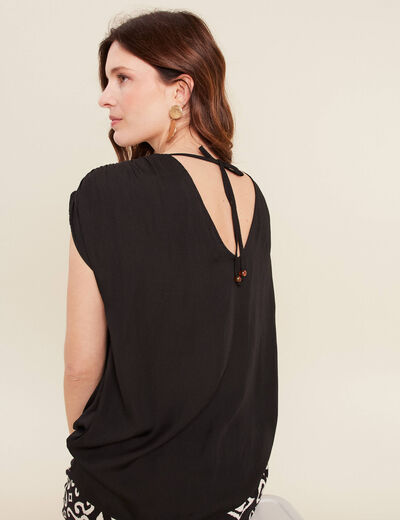 Blouse sans manches noir femme