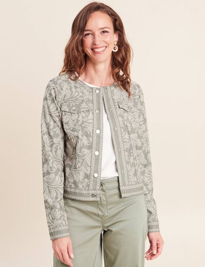 Veste cintr&eacute;e r&eacute;versible manches longues gris femme