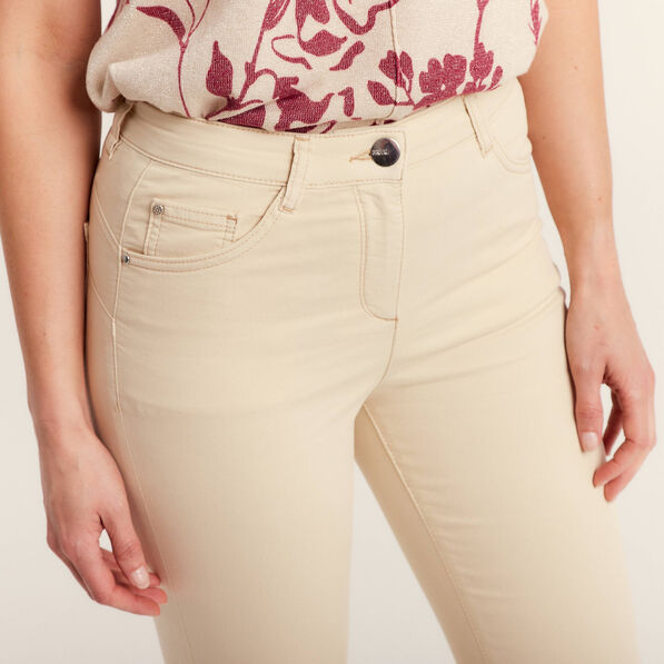 Pantalon léger taille standard 7/8ème ivoire femme