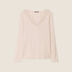 T-shirt thermo-douceur manches longues beige femme