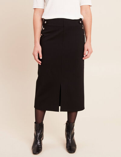 Jupe midi crayon noir femme
